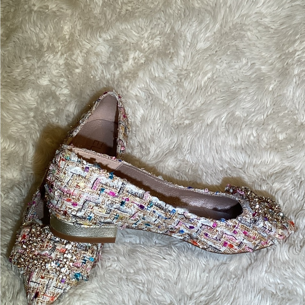 Elia B Anthropologie Tweed womens Ballet Flats shoes size 6 - Picture 3 of 8